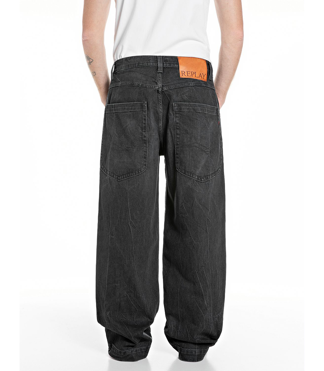 バギーフィットFERYSブラックオーバーダイデニム 詳細画像 ブラック 2